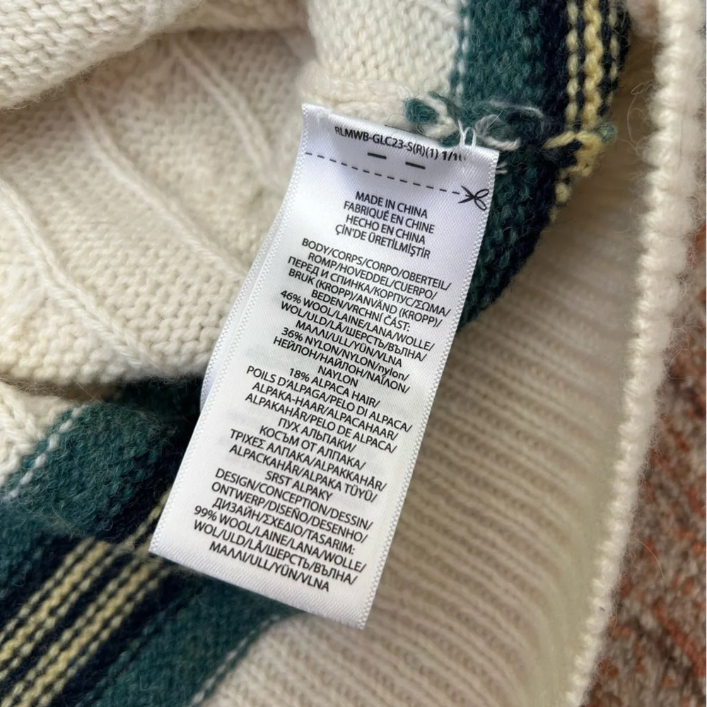 Polo Ralph Lauren Cricket Wool Alpaca Cashmere V-Neck Sweater Mens XL - Picture 14 of 16